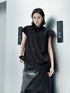 Drape Front Cap Sleeve Blouse